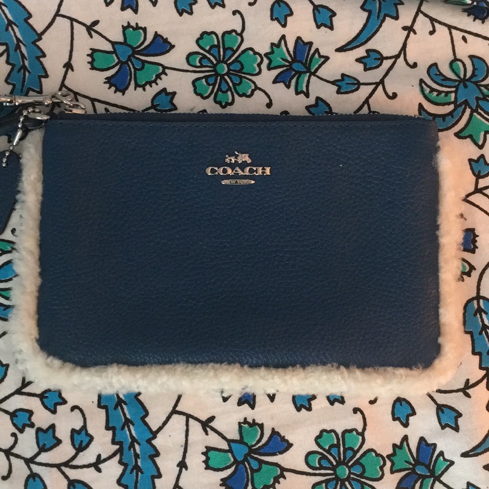 Coach Navy Blue Wristlet